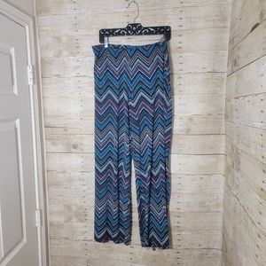 I.N. studio, blue chevron, casual pants. Size XL